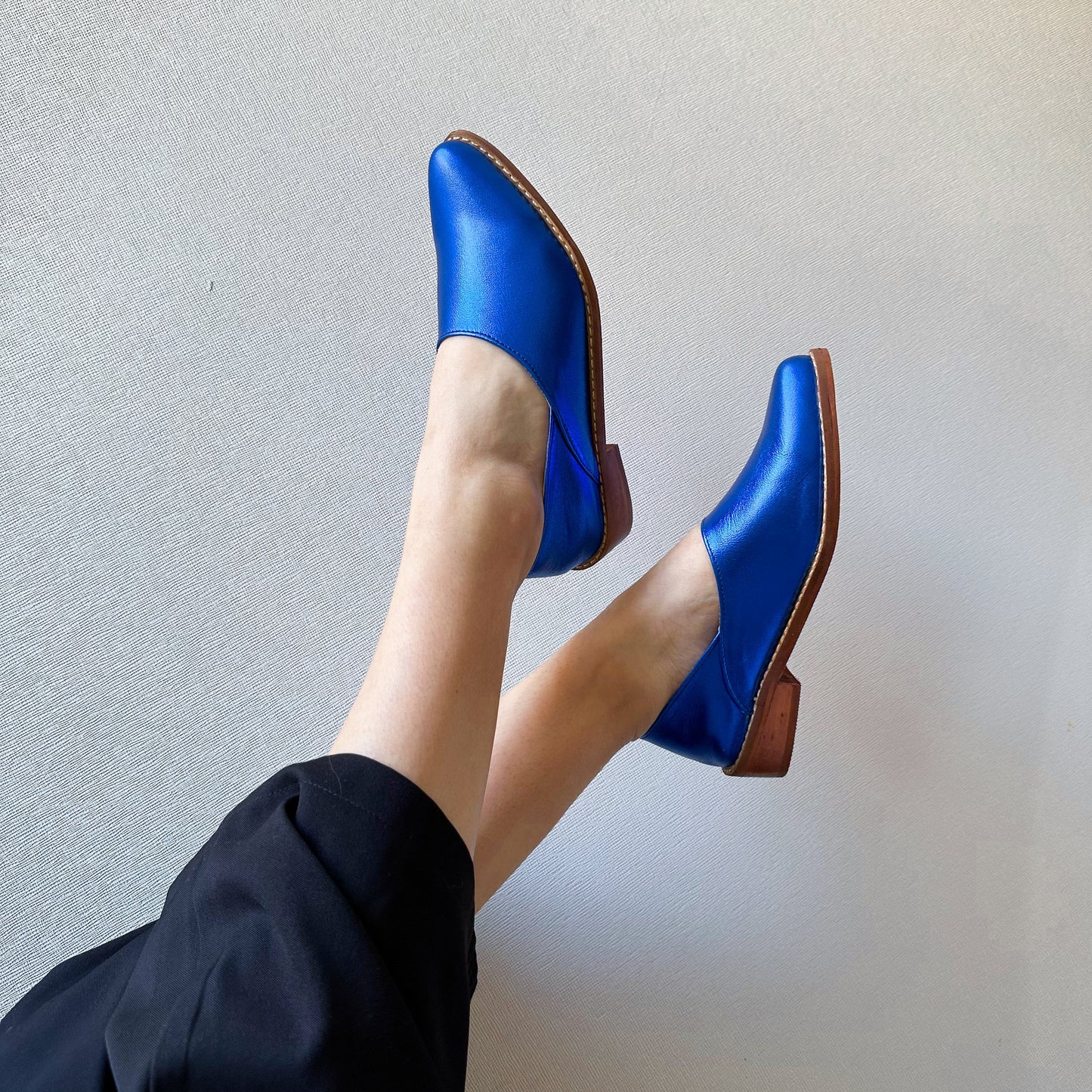 Zapato azul metalizado