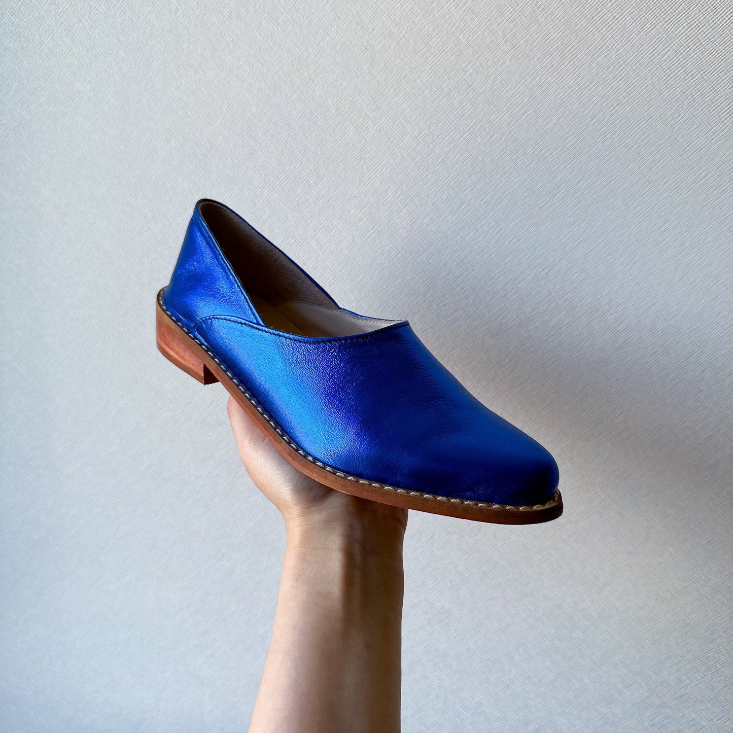 Zapato azul metalizado