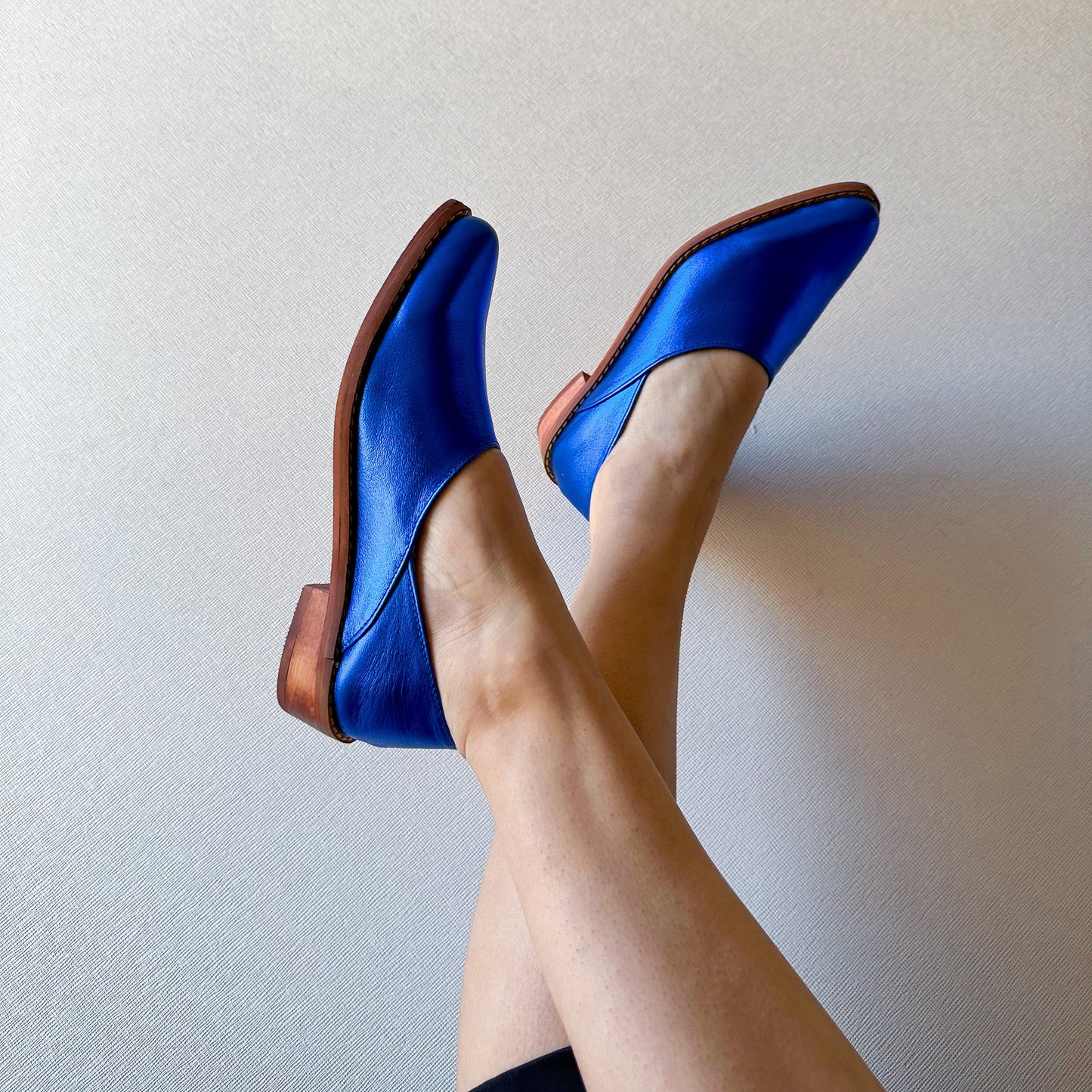 Zapato azul metalizado