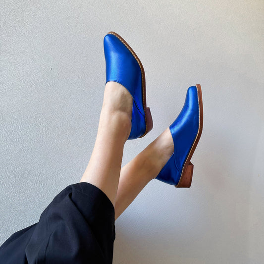 Zapato azul metalizado